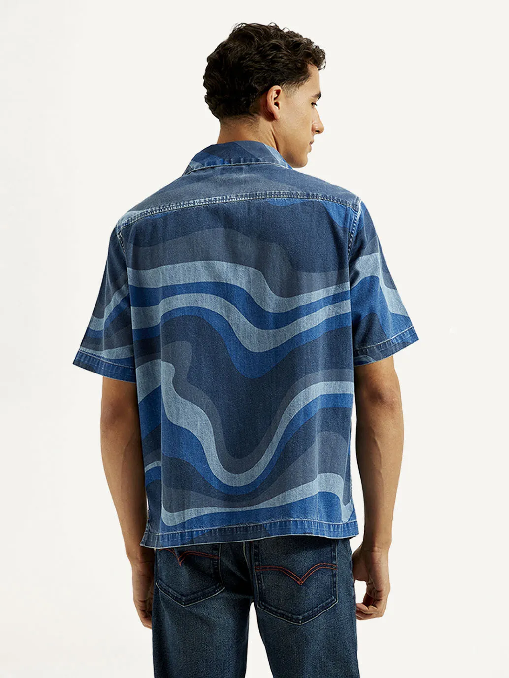 Men's Resort Collar Abstract Relaxed Fit Shirt