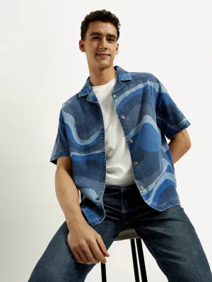 Men's Resort Collar Abstract Relaxed Fit Shirt