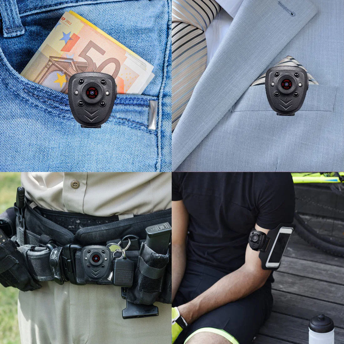 Mini Body Camera HD1080P Video Recorder Built-in 32GB Memory Card, Wearable Police Cam with Night Vision, Pocket Clip for Office, Law Enforcement, Security Guard, Home, Car, Bike, Hiking