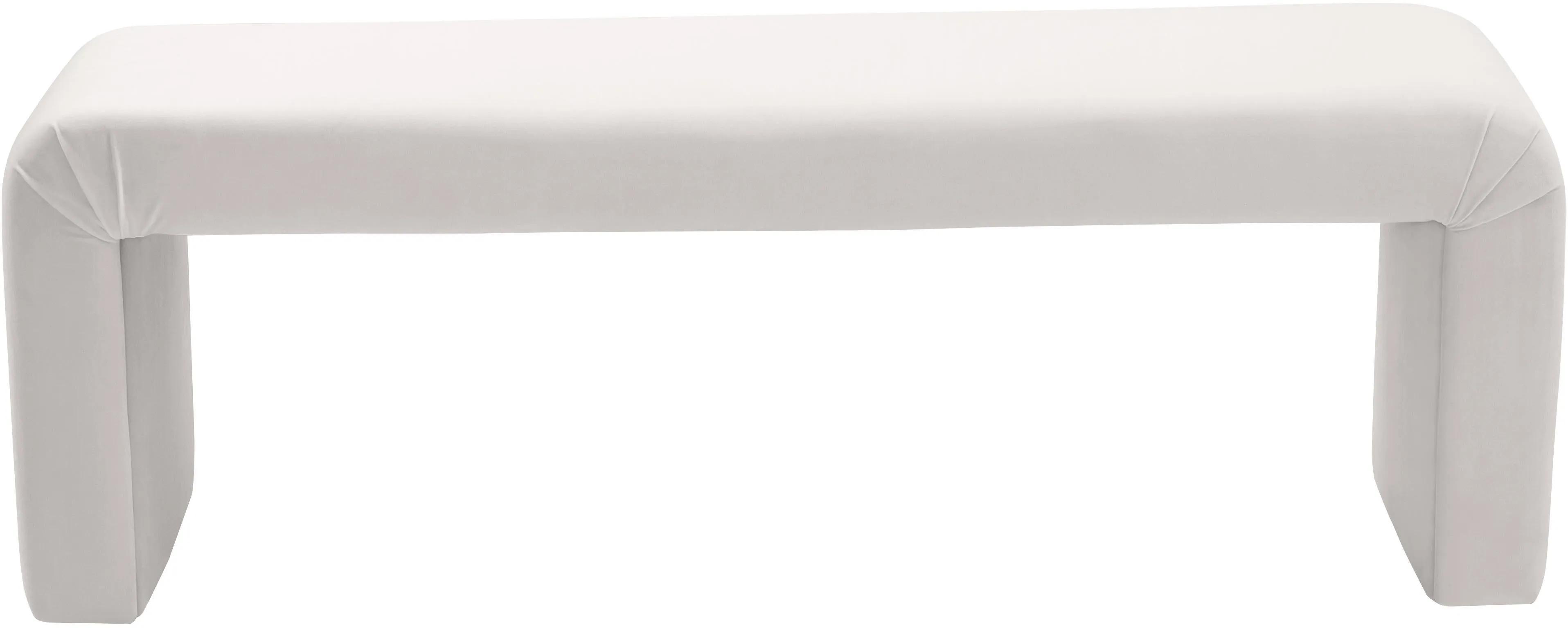 Minimalist Cream Velvet Bench