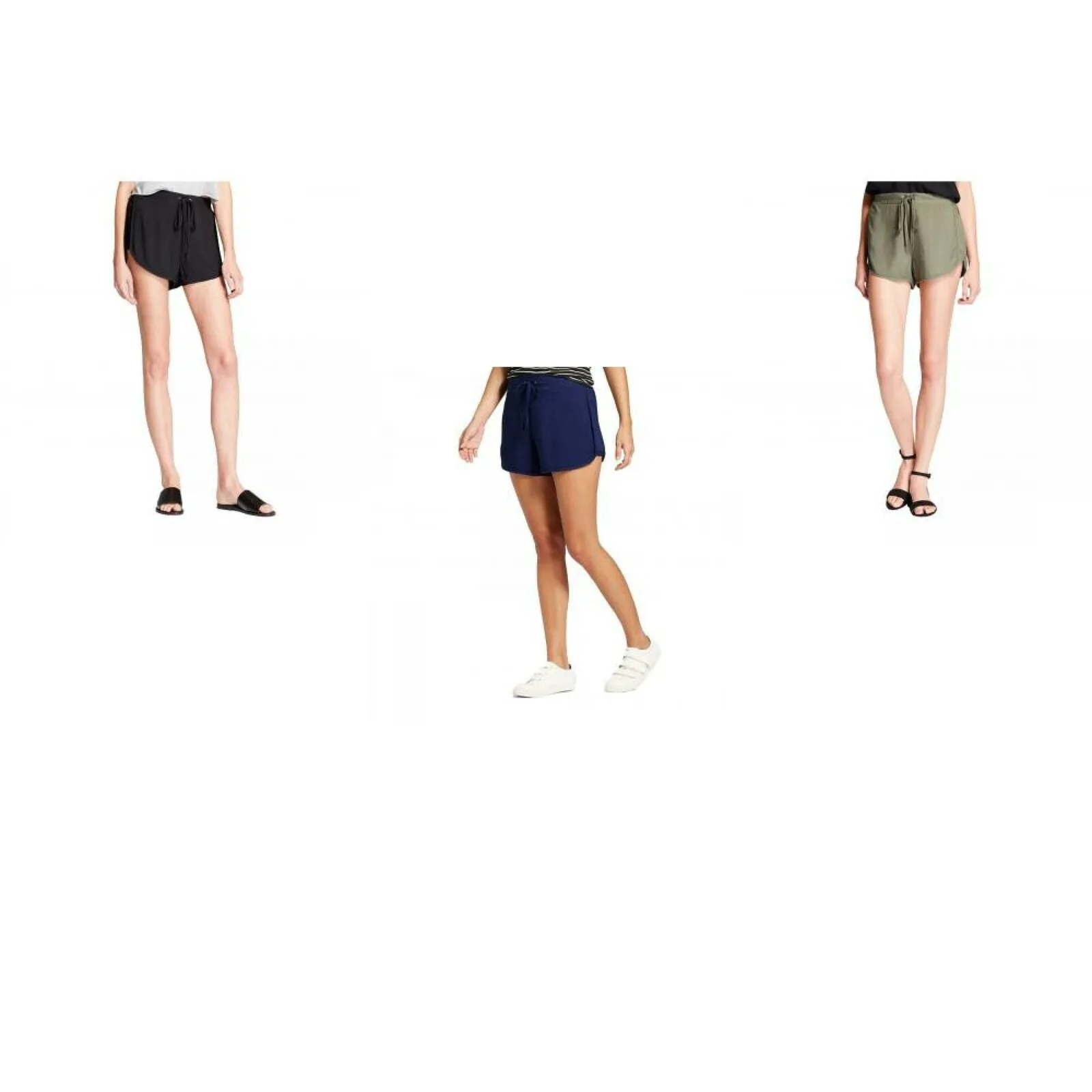 Mossimo Women's Elastic Back Drawstring Soft Twill Shorts