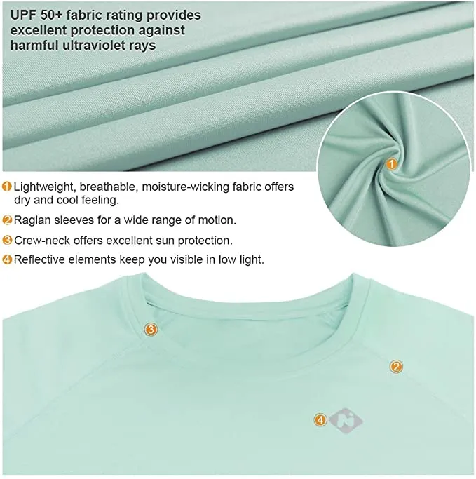 New Naviskin Men's Sun Protection UPF 50  UV Outdoor Long Sleeve Top in Light Green, sz L!