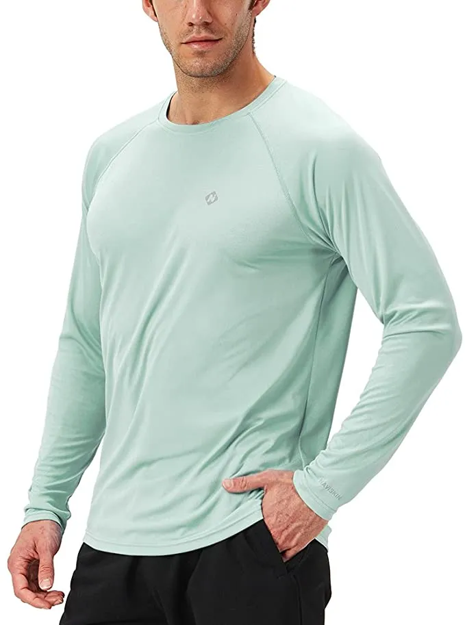 New Naviskin Men's Sun Protection UPF 50  UV Outdoor Long Sleeve Top in Light Green, sz L!