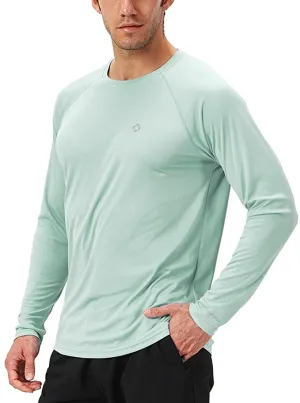 New Naviskin Men's Sun Protection UPF 50  UV Outdoor Long Sleeve Top in Light Green, sz L!