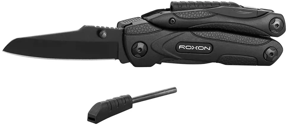 New ROXON CM1349 Spark Survival Multitool Plier, 14-in-1 Multitools Folding Plier, Multipurpose Outdoor Survival Portable Multi Tool Set