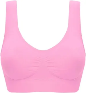 New Seamless Comfortable Sports Bra, Workout Wire free All Day Comfort Bra, Pink Sz 6XL