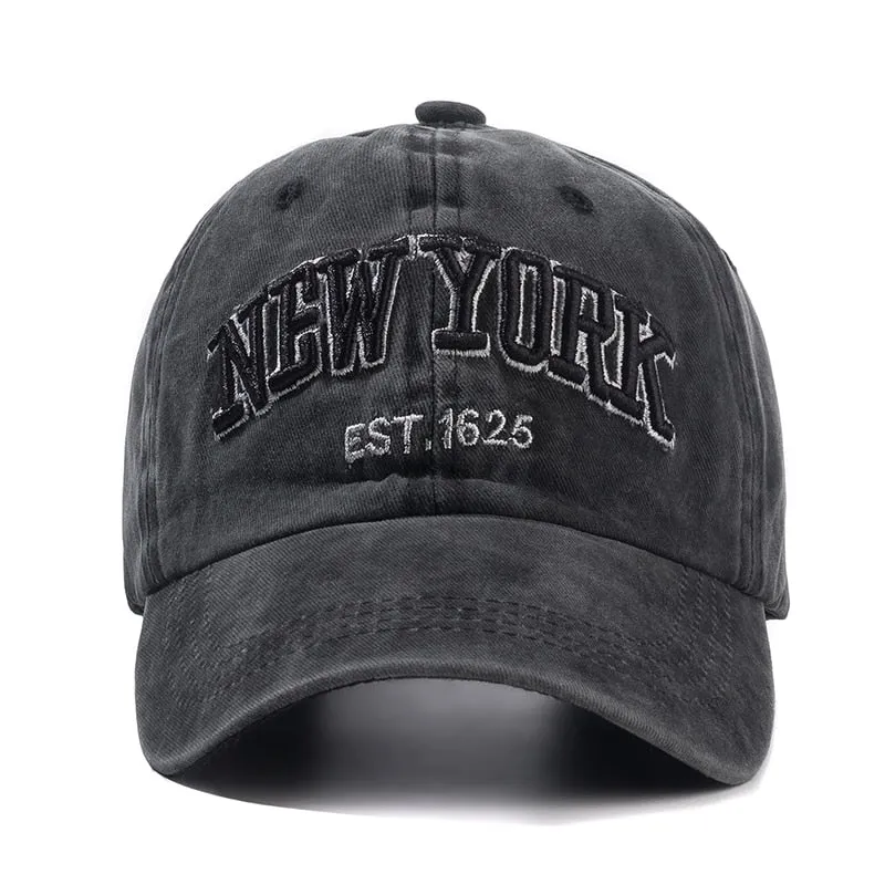 New York Washed Cotton Cap for Men Women Gorras Snapback Caps