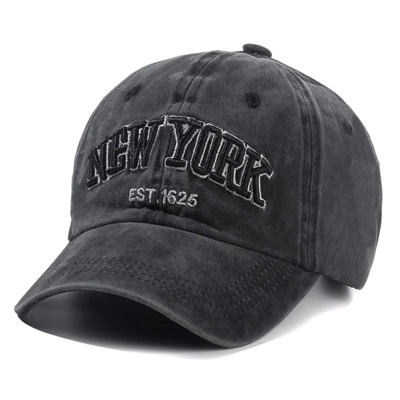New York Washed Cotton Cap for Men Women Gorras Snapback Caps