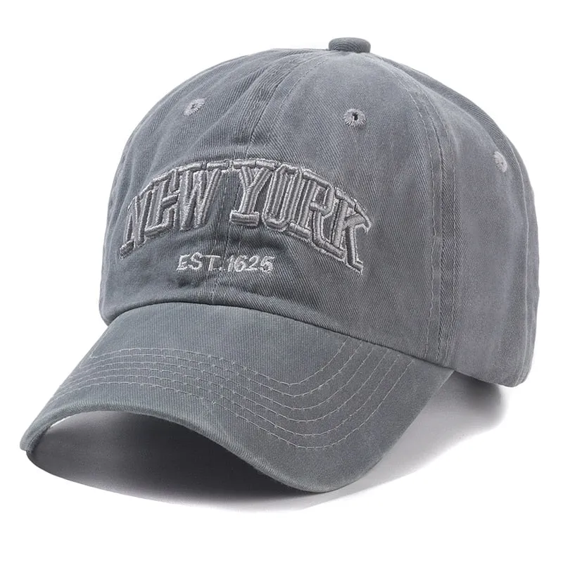 New York Washed Cotton Cap for Men Women Gorras Snapback Caps
