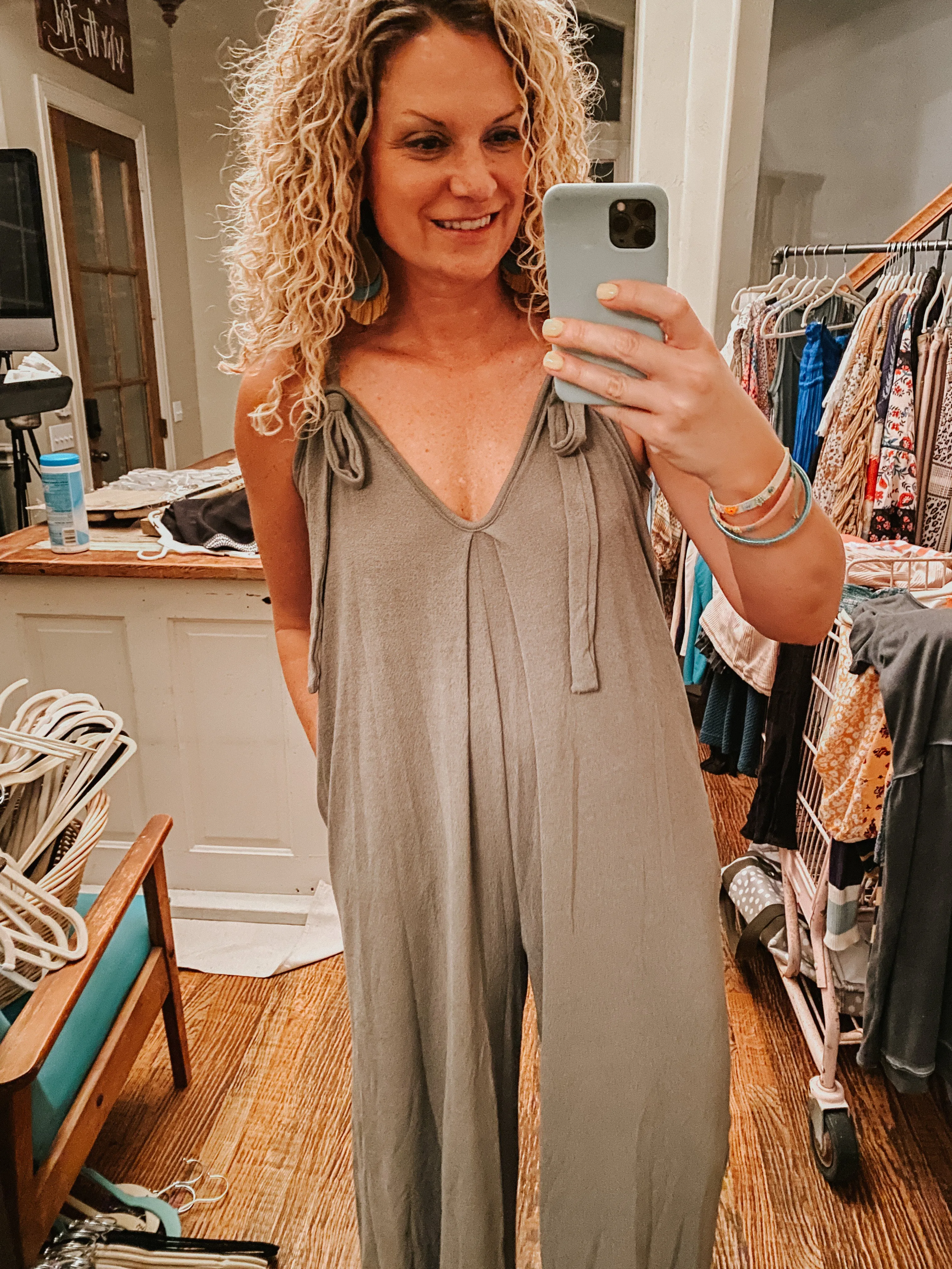 Olive Fit to be Tied Jumpsuit