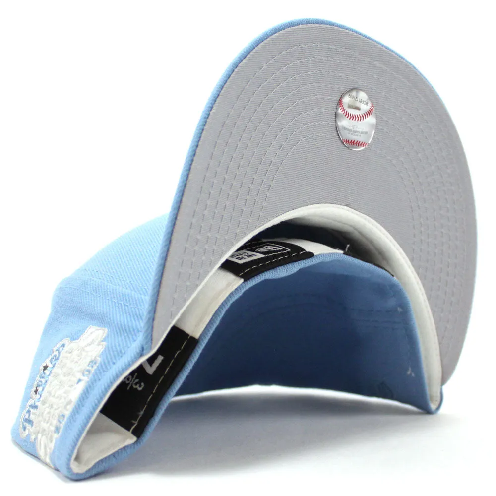 Philadelphia Phillies 2008 World Series 59Fifty New Era Fitted Cap (Glow in the Dark Sky Blue Gray Under Brim)