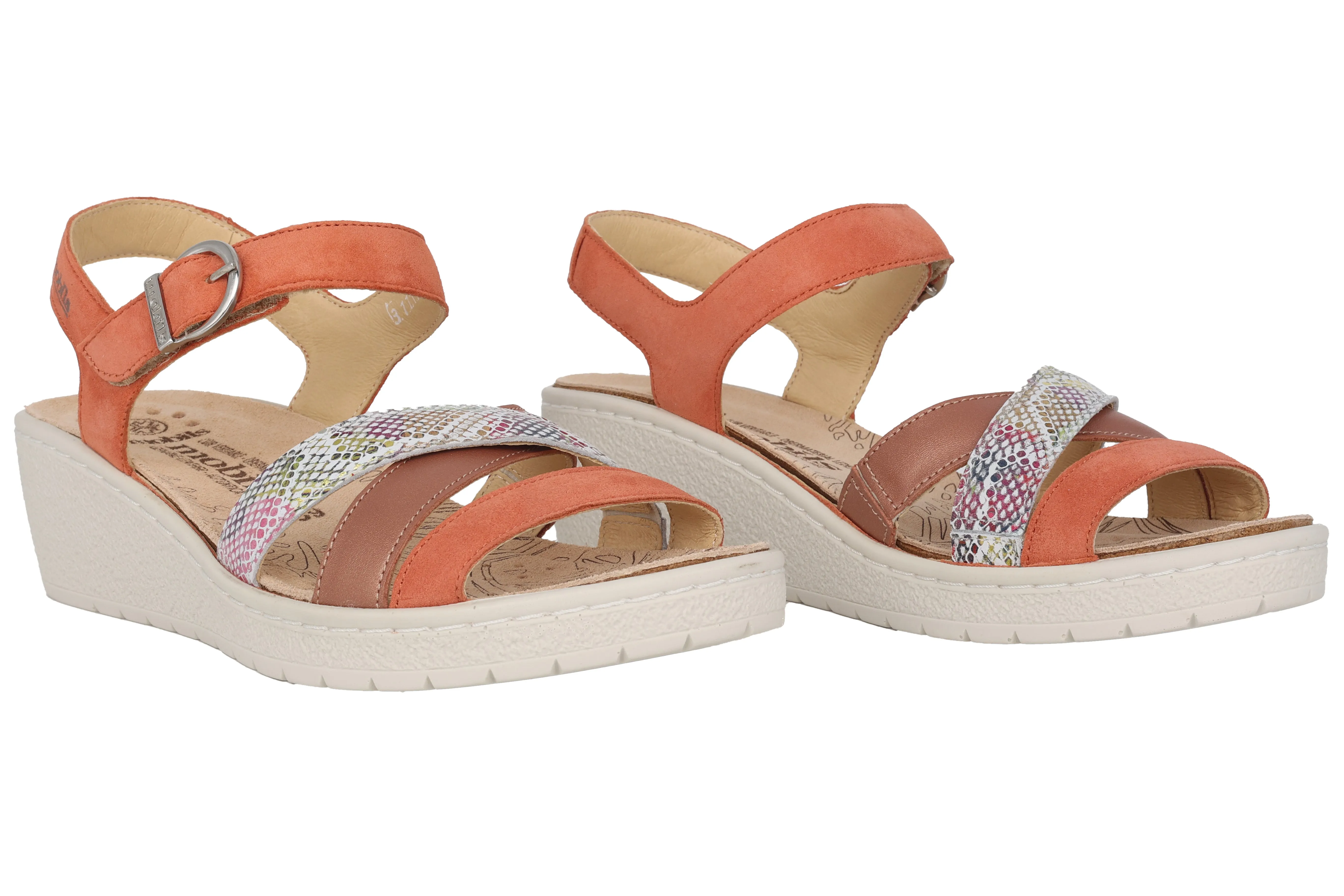 'Pietra' women's wide fit (H) sandals - Orange