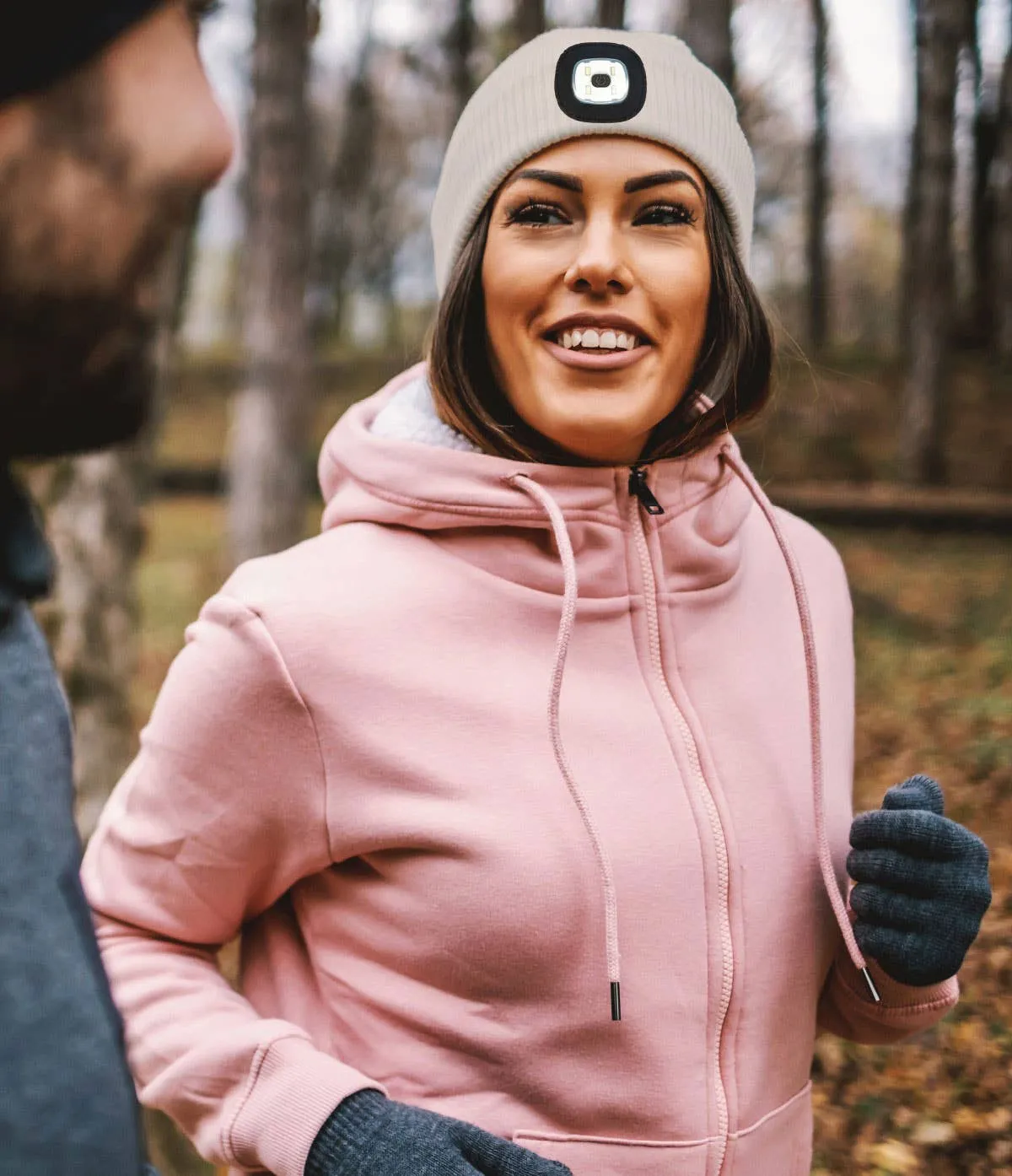 Pink Night Scope Brightside Rechargeable LED Beanie