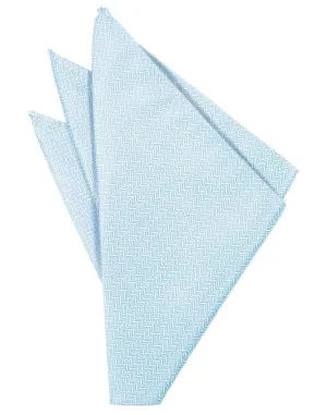 Powder Blue Herringbone Pocket Square