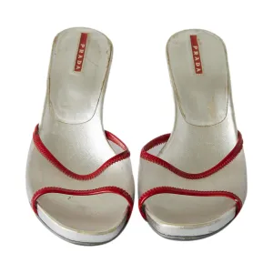 Prada Silver   Red Translucent Heels
