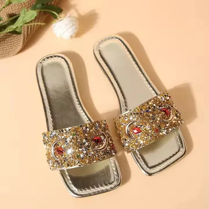 Rhinestone Embellished Sandals for Women