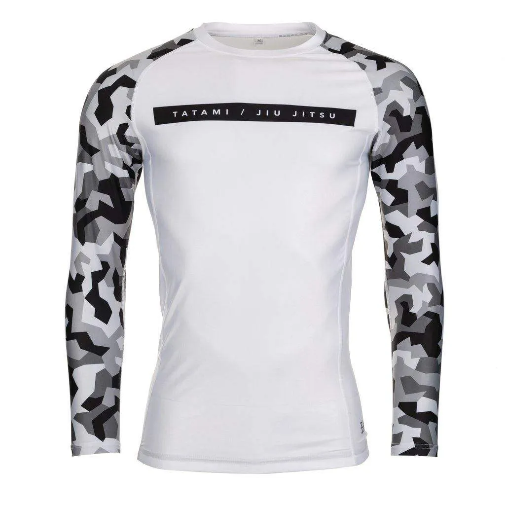 Rival White & Camo Long Sleeve Rash Guard - White