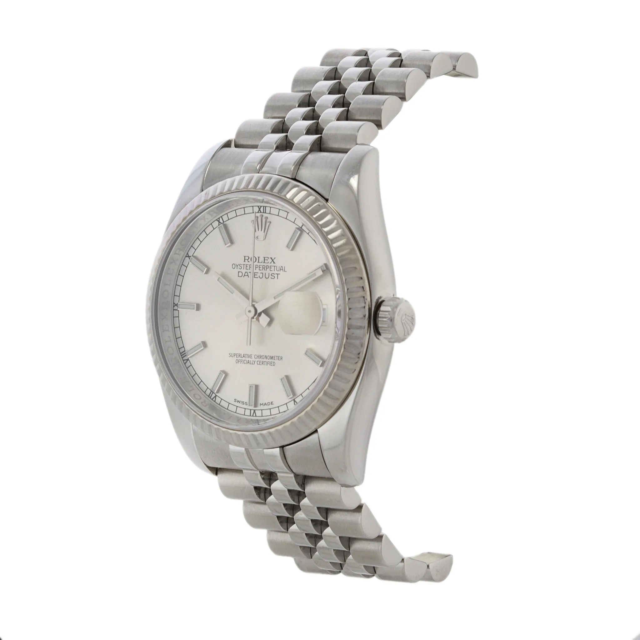 Rolex Datejust Reference 116234 36mm Stainless Steel and 18K White Gold Bezel