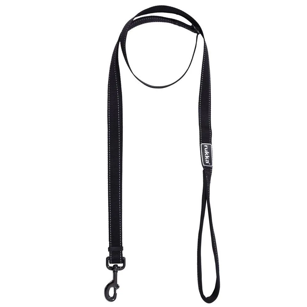 Rukka Pets Bliss Adjustable Reflective Padded Handle Dog Leash Black