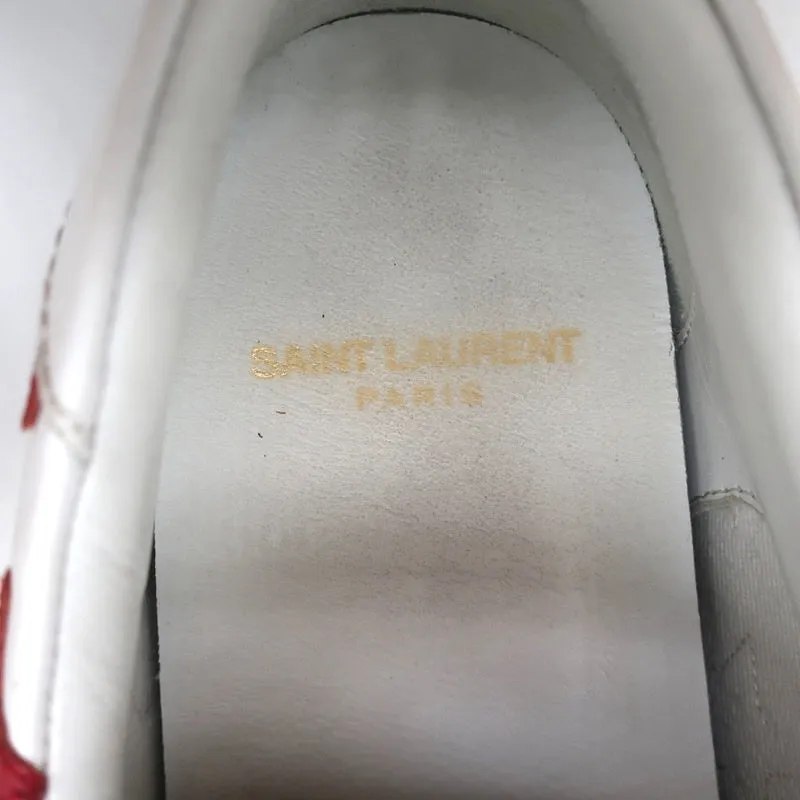 Saint Laurent Court Classic SL/06 Stars Sneakers White/Red Leather Size 38.5