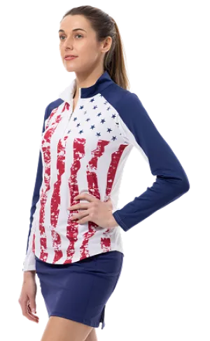 SanSoleil 900463 Solcool Print  Mock -Stars & Stripes