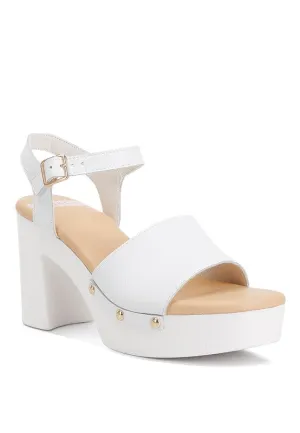 Sawor Recycled Leather High Block Sandals