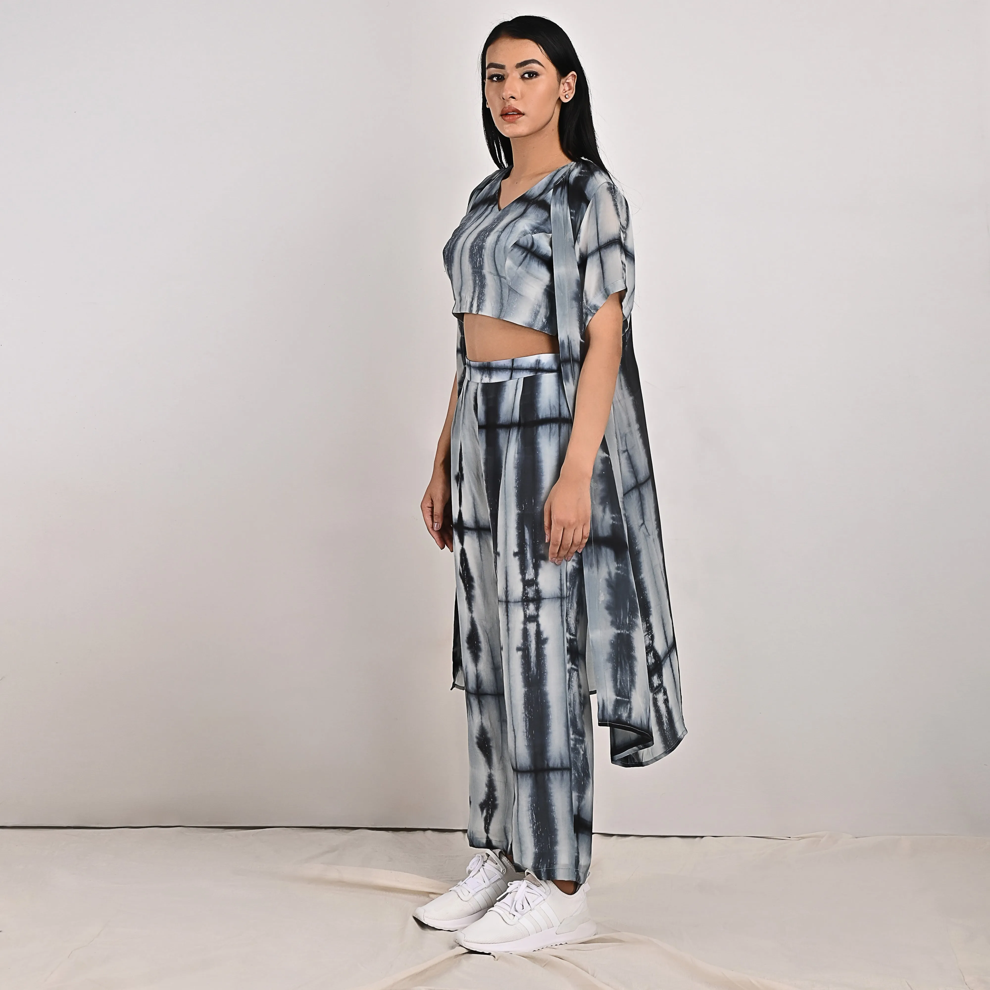 Sienna - Tie & Dye Co-Ord Crop Top & Straight Pant Set