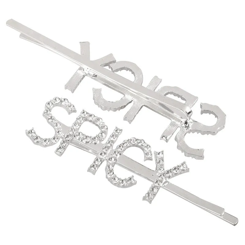 Silver Spicy Word Hairclip