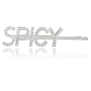 Silver Spicy Word Hairclip
