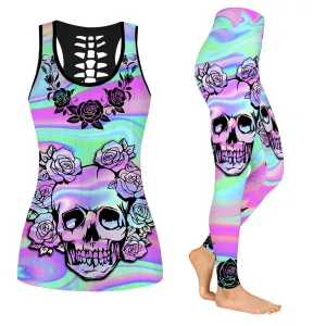 Skull Girl 04 - Set Back Hollow Tank Top & Legging - NA93