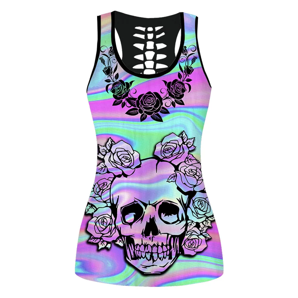Skull Girl 04 - Set Back Hollow Tank Top & Legging - NA93