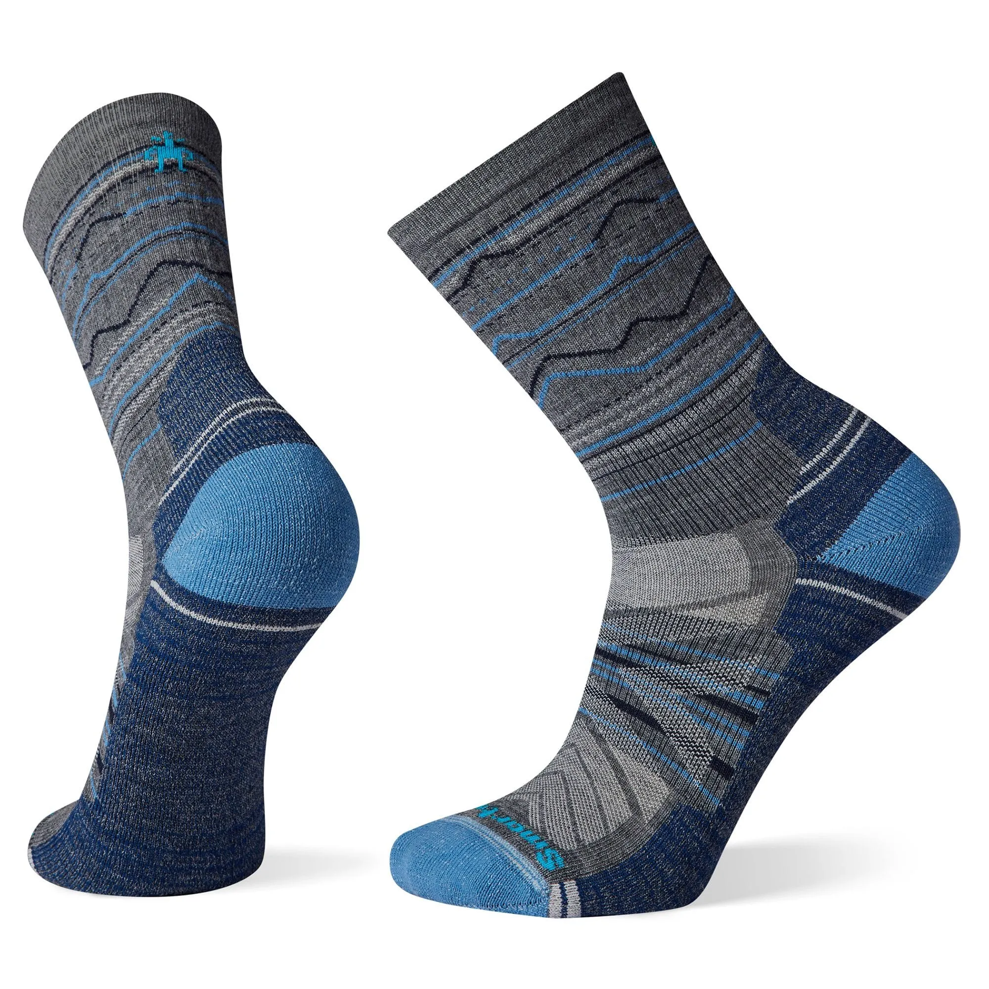 SmartWool Men's Hike Light Cushion Mountain Range Pattern Crew Socks