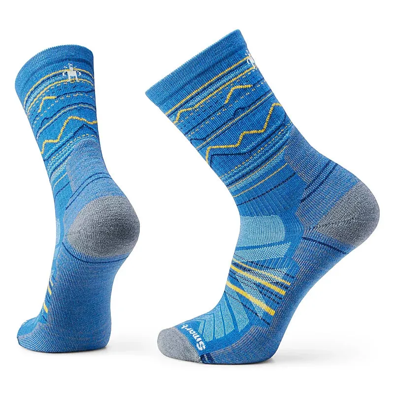 SmartWool Men's Hike Light Cushion Mountain Range Pattern Crew Socks