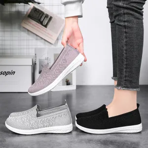 Soft and Flexible Low-Top Slip-On Sneakers with Knitted Design