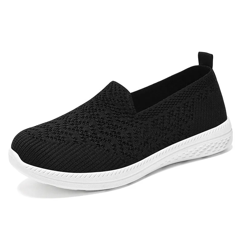 Soft and Flexible Low-Top Slip-On Sneakers with Knitted Design