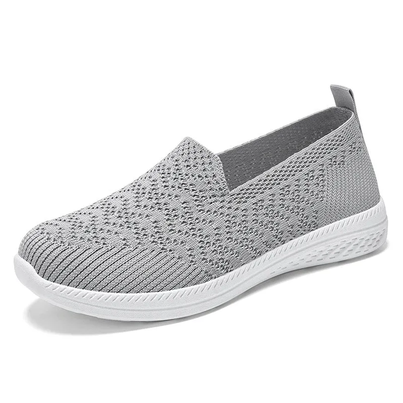 Soft and Flexible Low-Top Slip-On Sneakers with Knitted Design