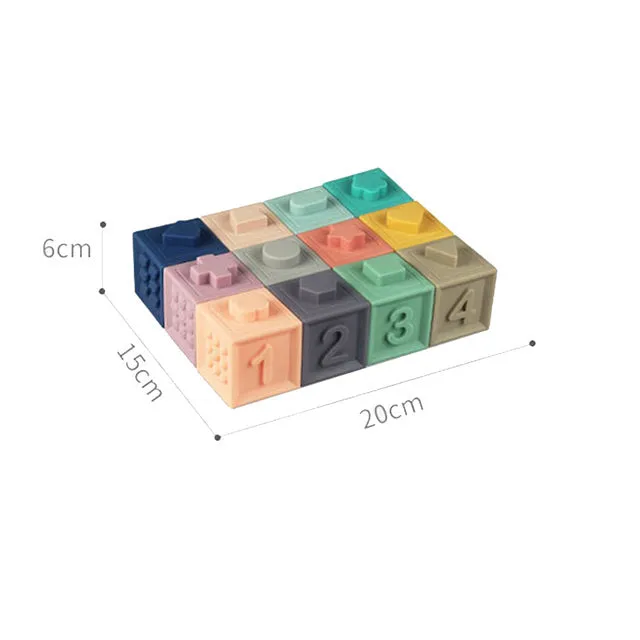 Soft Baby Building Blocks - Set of 12