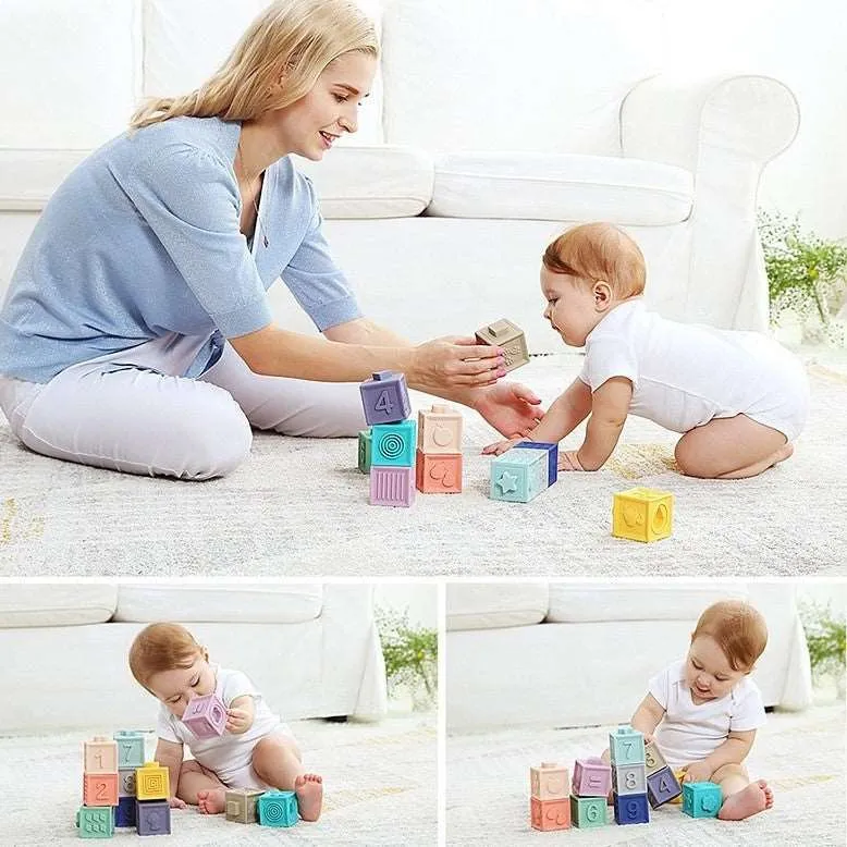 Soft Baby Building Blocks - Set of 12