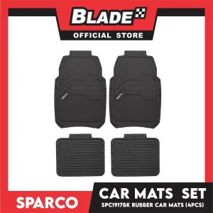 Sparco Car Mats Set Of 4pcs Universal And Quick Installation SPC1917BK (Black) Rubber And Durable