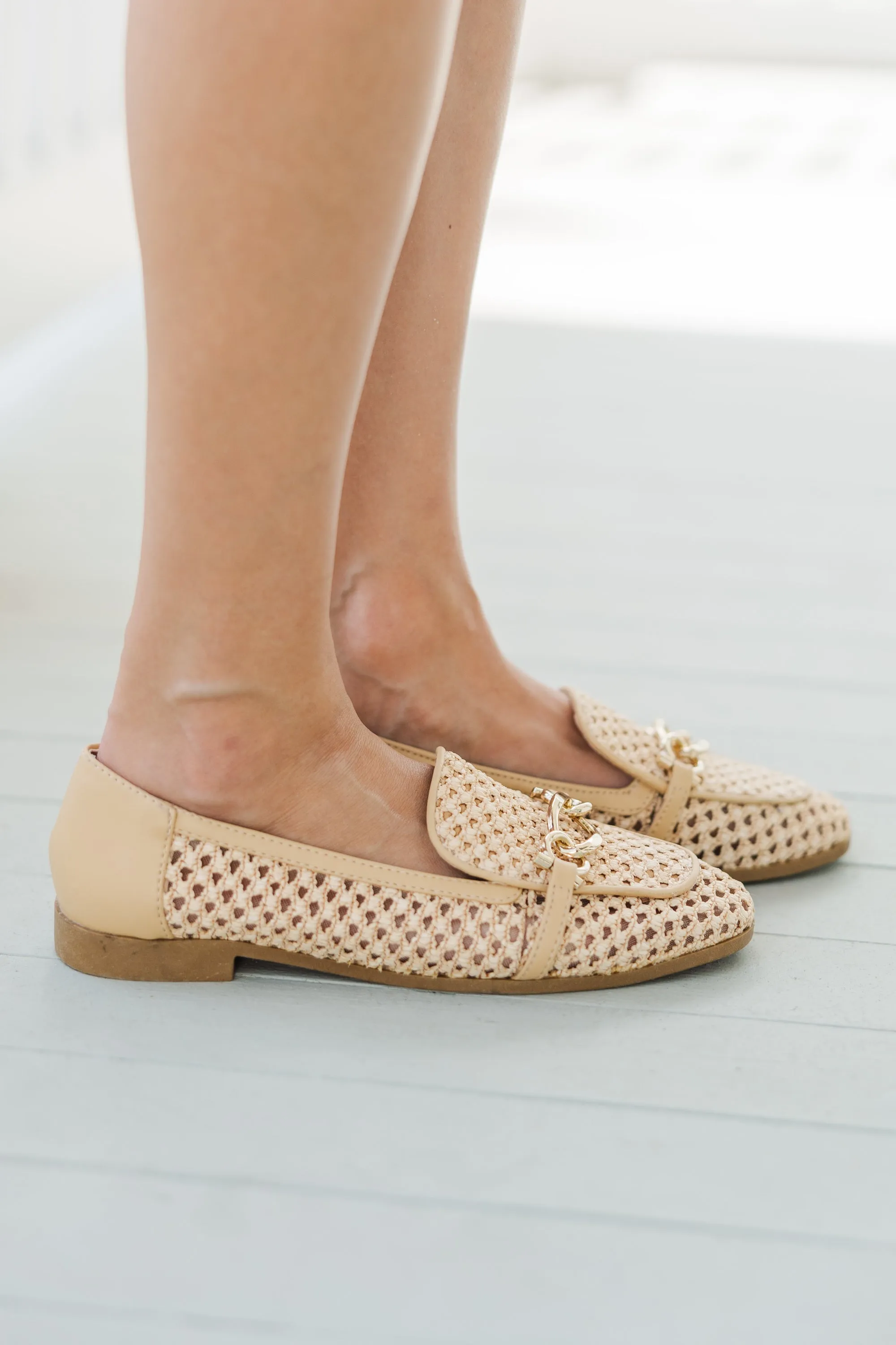 Stick To Your Word Natural Woven Loafer Flats