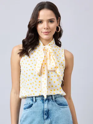 Style Quotient Women printed top with neck tie-up