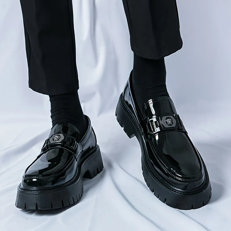 Stylish Elevated Faux Leather Loafers