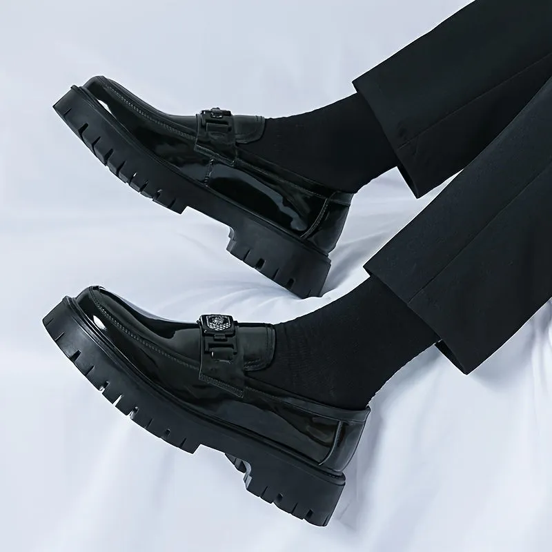 Stylish Elevated Faux Leather Loafers