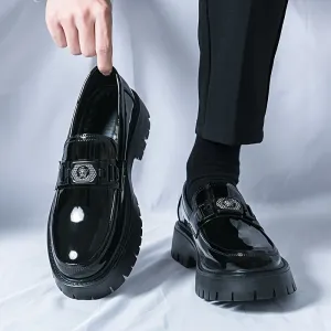 Stylish Elevated Faux Leather Loafers