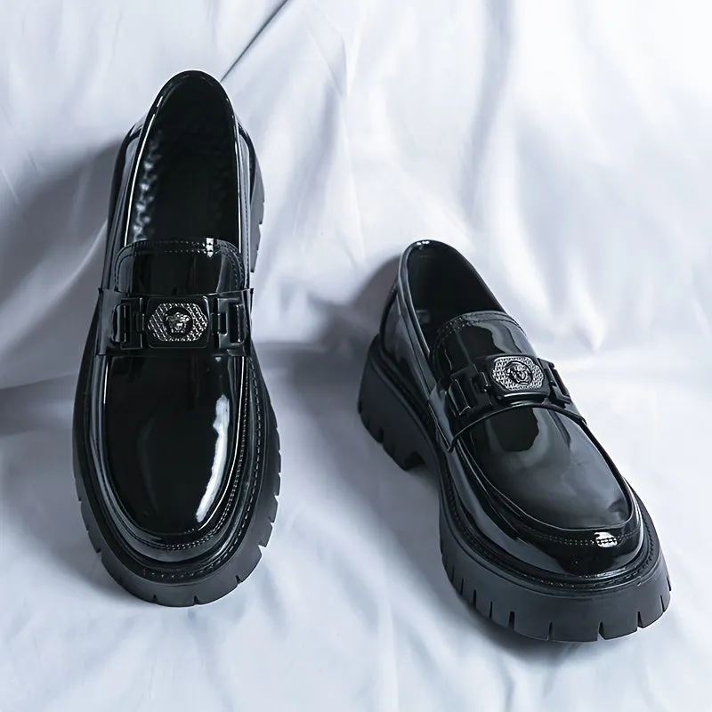 Stylish Elevated Faux Leather Loafers