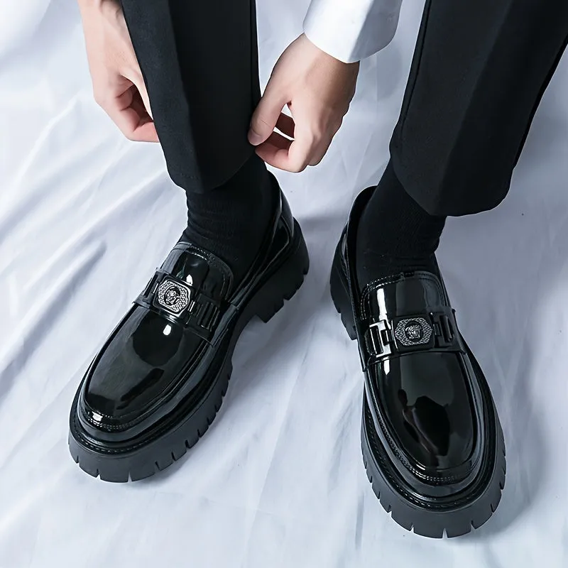Stylish Elevated Faux Leather Loafers