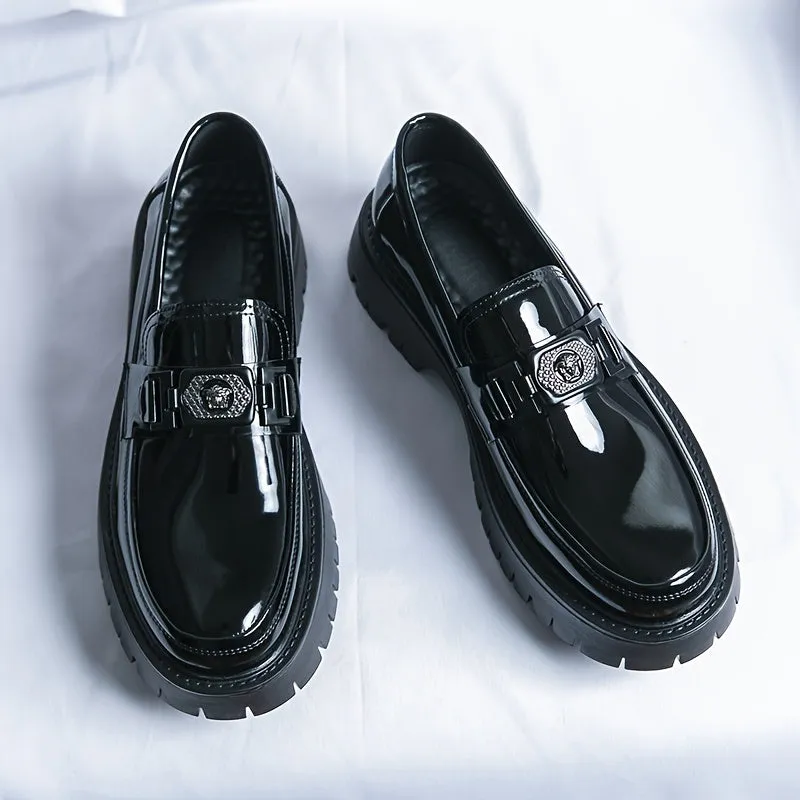 Stylish Elevated Faux Leather Loafers