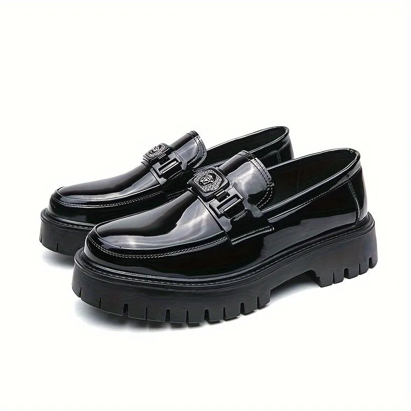 Stylish Elevated Faux Leather Loafers