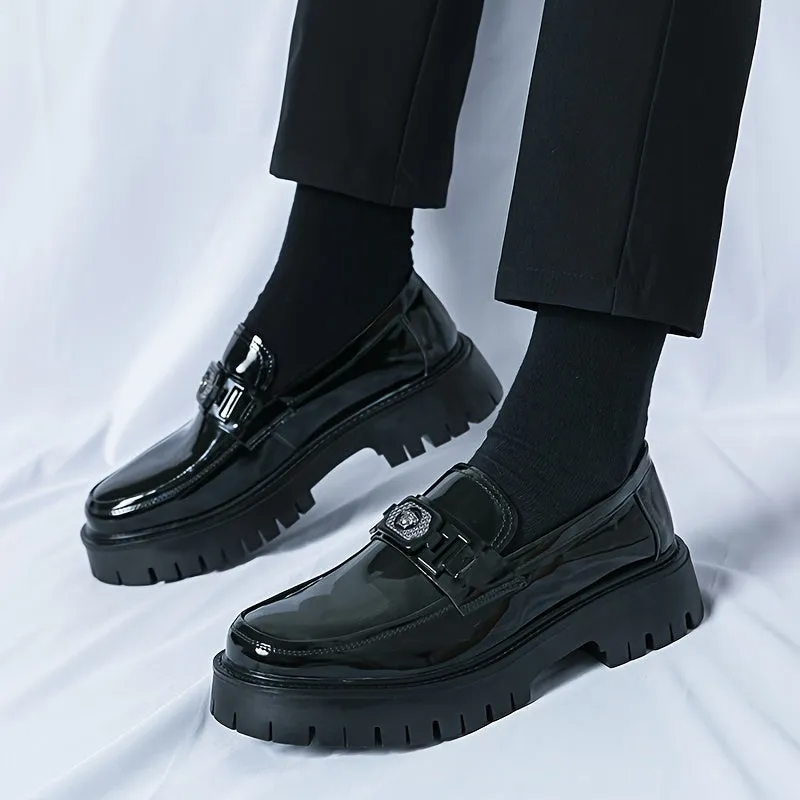 Stylish Elevated Faux Leather Loafers