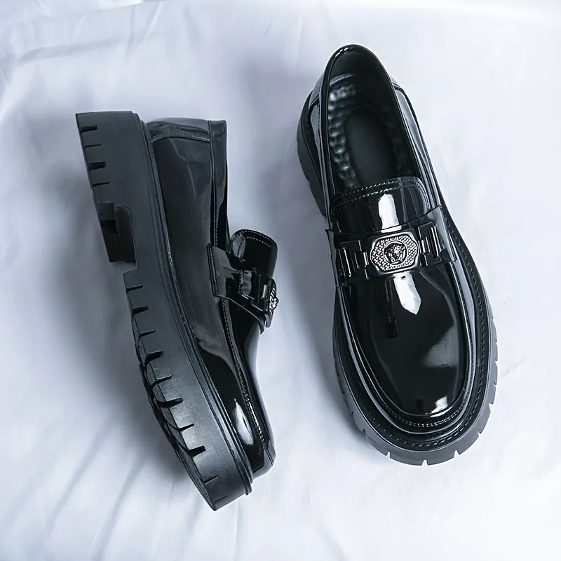 Stylish Elevated Faux Leather Loafers